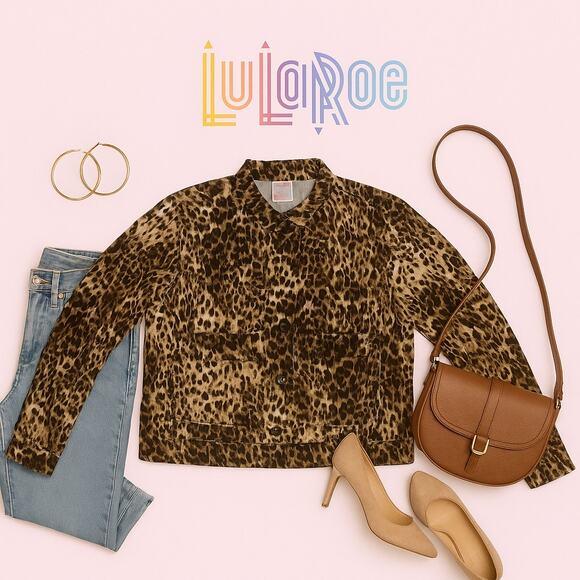 NWT LuLaRoe Leopard Print Jacket Sz. 2XL - Picture 1 of 4